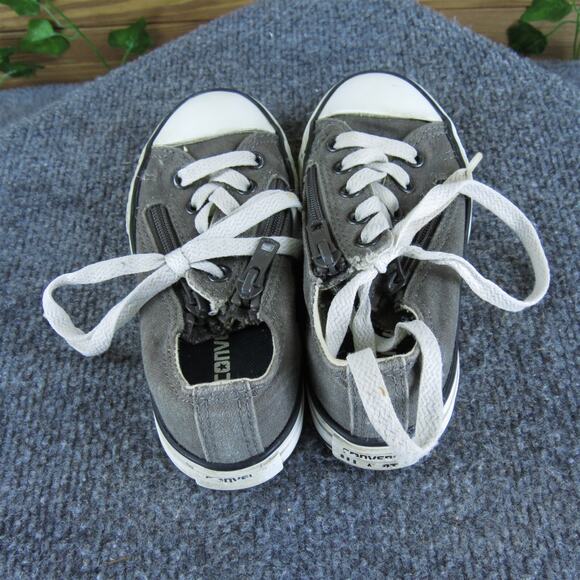 Converse Boys Sneaker Low Top Sz T 11 Medium Gray Fabric Zip - Picture 4 of 5